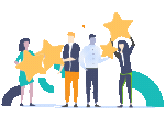 Group celebrating quick talent access
