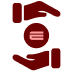 Icon of two hands holding a coin representing Evon Payroll Option
