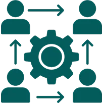 Icon of a developer figure with a coding symbol, representing software development expertise