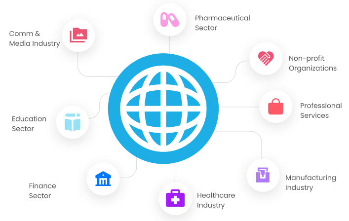 Industry icons showing various sectors we serve