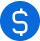 Blue Dollar sign icon representing cost effective ERP/CRM developement solutions
