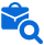 Briefcase with magnifying glass icon symbolizing ERP/CRM talent search.