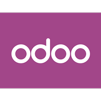 Odoo ERP software logo in purple background