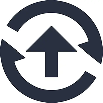 Continuous integration and delivery icon with upward arrow
